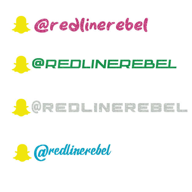 Snapchat Social Media Tag – Glitter Finish (Pair)