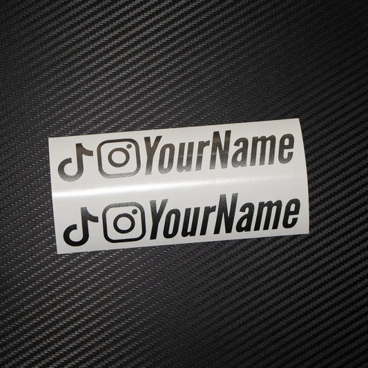 TikTok & Instagram Combo Handle Decal – Metallic Finish (Pair)