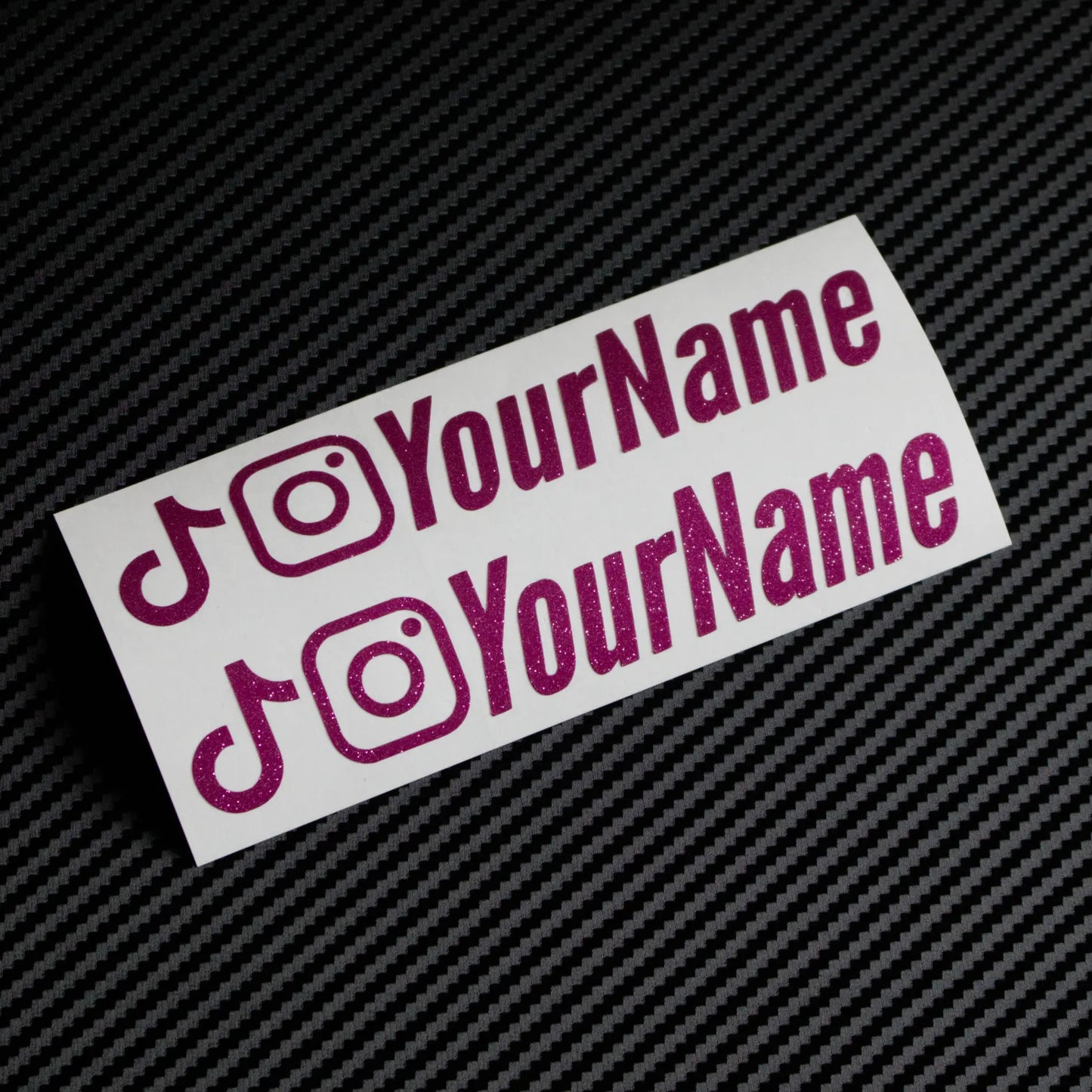 TikTok & Instagram Combo Handle Decal – Glitter Finish (Pair)