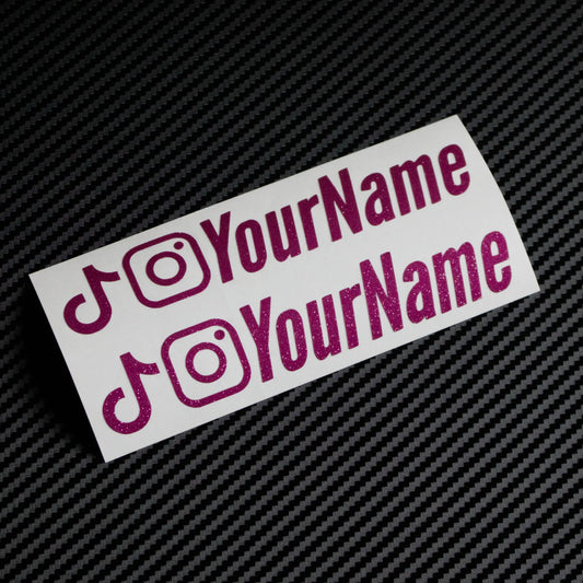 TikTok & Instagram Combo Handle Decal – Glitter Finish (Pair)